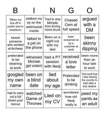 Archway Edition Bingo Card