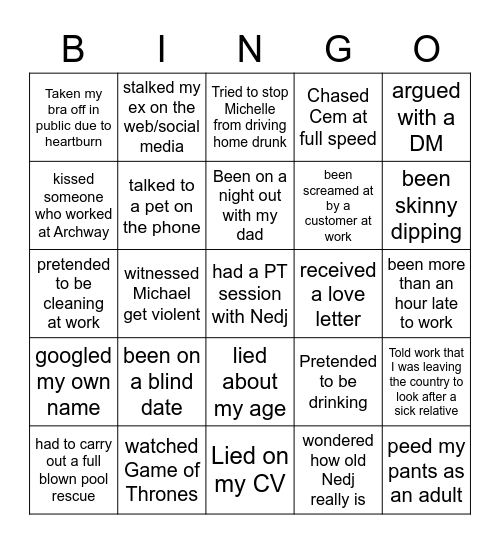 Archway Edition Bingo Card