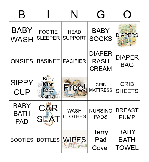 Baby boy Bingo Card