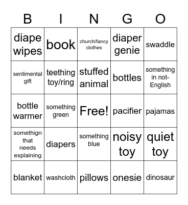 heather's shower Bingo Card