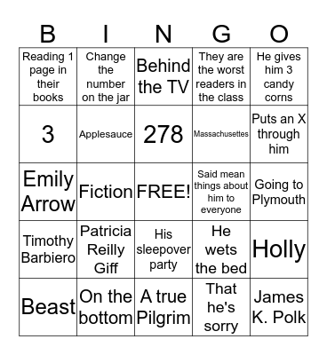 Candy Corn Bingo Card