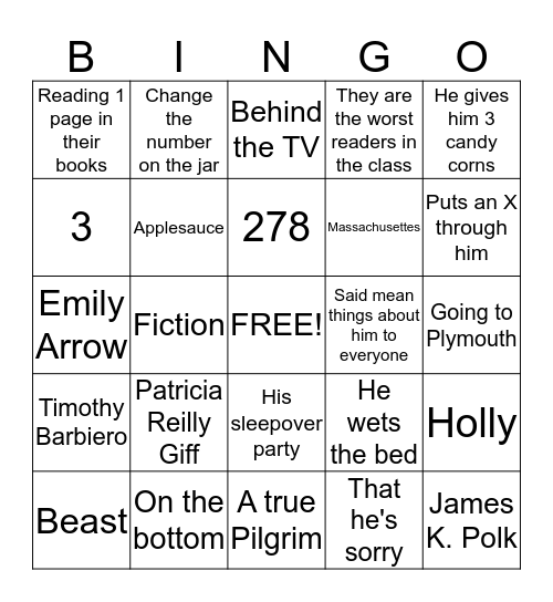 Candy Corn Bingo Card