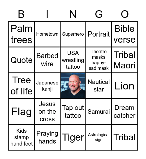 UFC BINGO Card