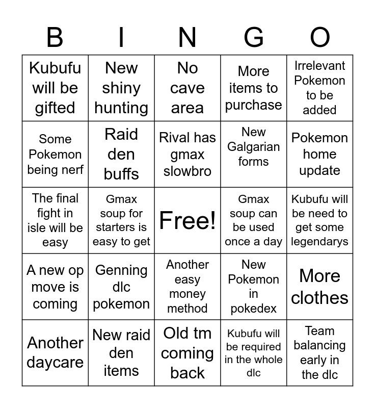 Pokémon Emerald Randomizer Bingo Card