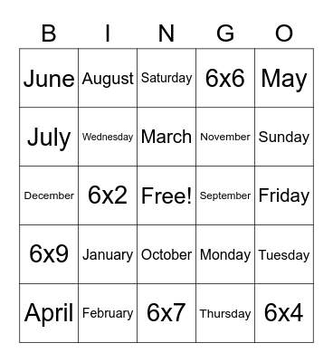 Grant 6/15/20 Bingo Card