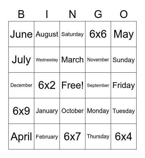 Grant 6/15/20 Bingo Card