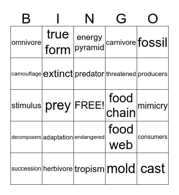 Unit Practice Bingo - Chapters 1 & 2 Bingo Card