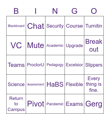 Learning Design Community Bingo Card