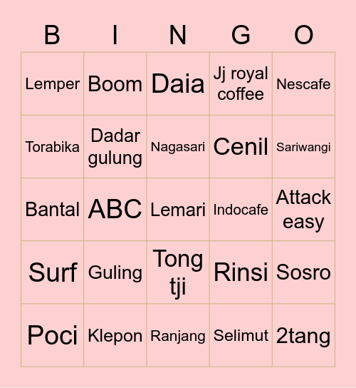 Ivy Bingo Card