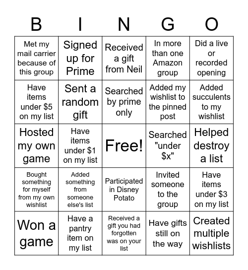 Prime Mates Bingo Card