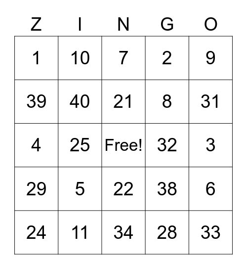 JCNJ - Jingle the Zingo Bingo Card