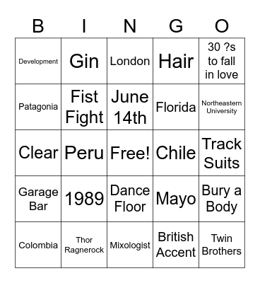 Rupal Bingo Card