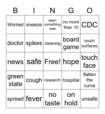 Green State Bingo Card