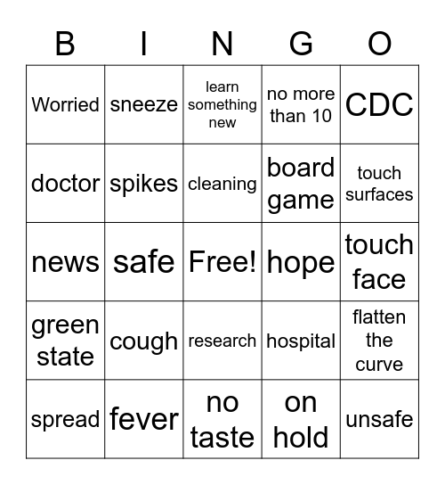 Green State Bingo Card