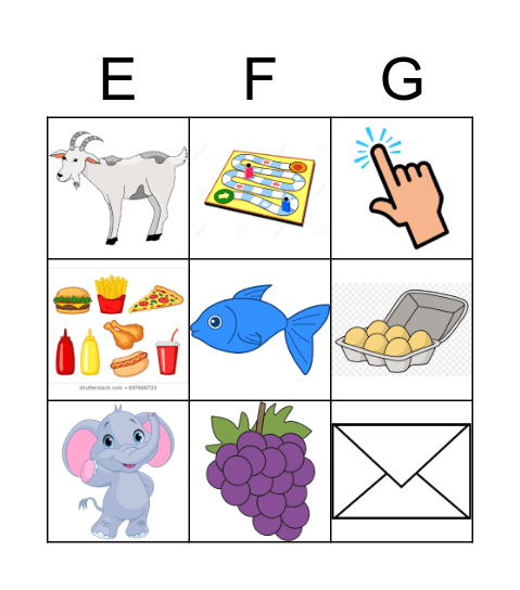 Letter Sound Bingo Card