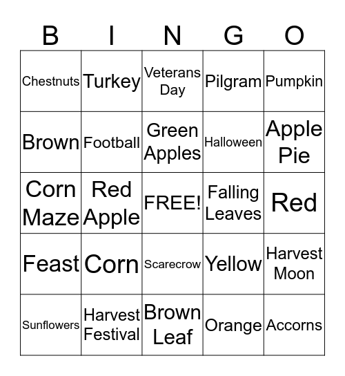 FALL  Bingo Card