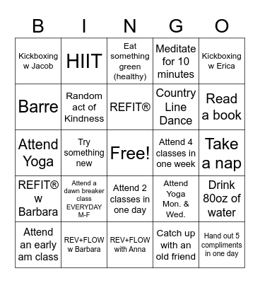 July Self-Care Bingo Card