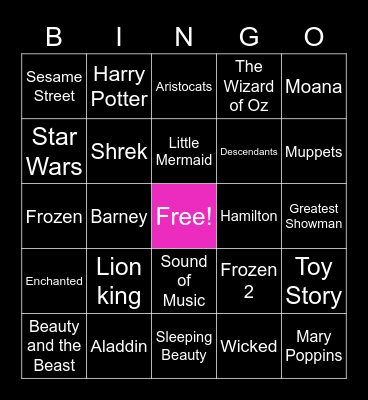 MUSICAL Bingo Card