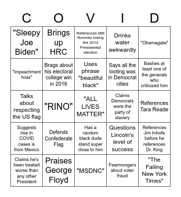 MAGA RALLY IN TULSA Bingo Card