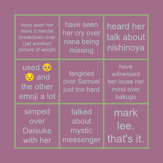 aribahs birthday!!!!!!!! Bingo Card