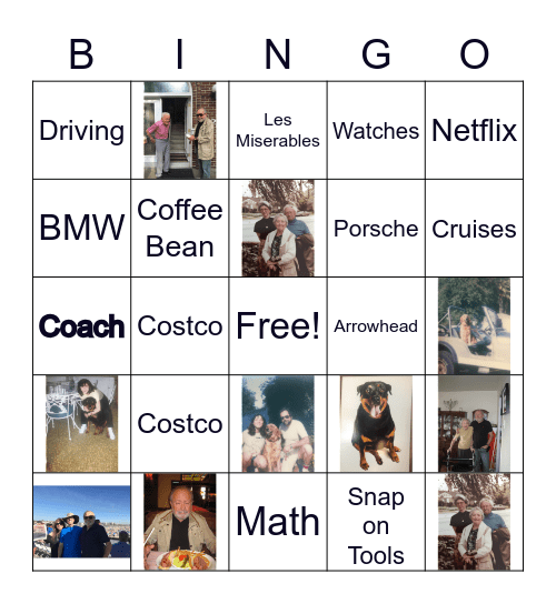 Father's Day Bingo Card