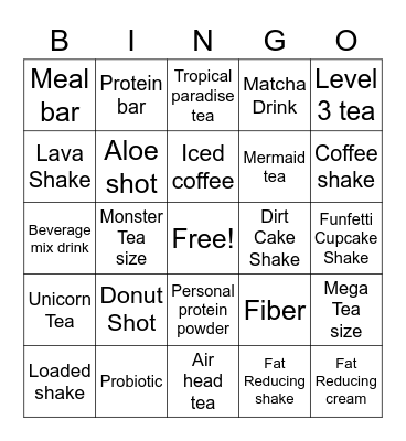 Empower Nutrition Bingo Card