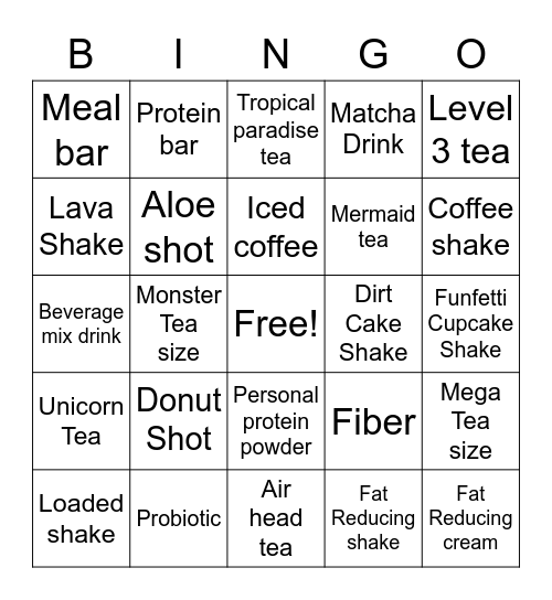 Empower Nutrition Bingo Card