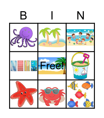 Beach BINGO Card