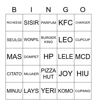 💘joyiiik💘 Bingo Card