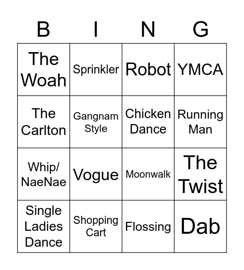 Rock n Roll Breakfast Bingo Card