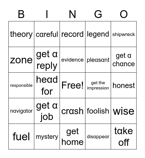 WW5 U 4 Bingo Card