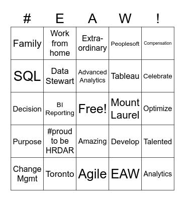 HR DAR BINGO! Bingo Card