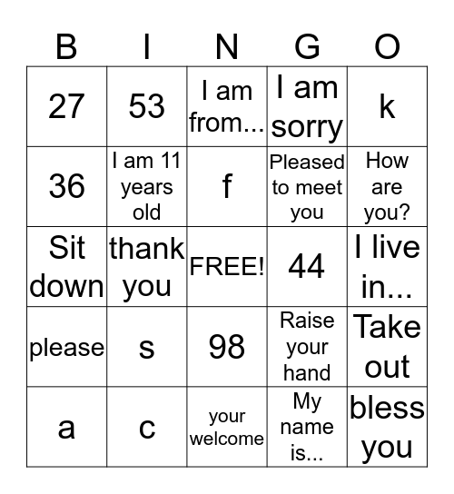 Theme One Review-grade 6 Bingo Card