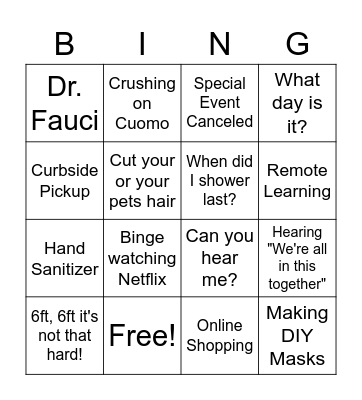 UNY EAW Bingo Card
