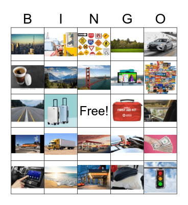 Road Trip Bingo Card