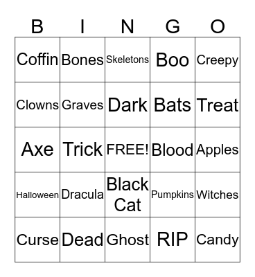 Halloween Bingo Card