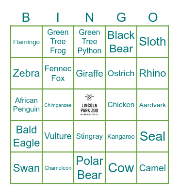 LPZoo BINGO Card
