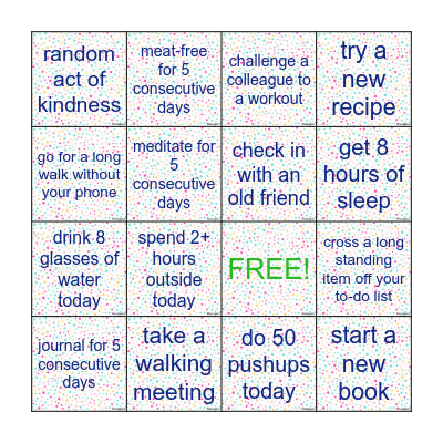 JULY CHALLENGE Bingo Card