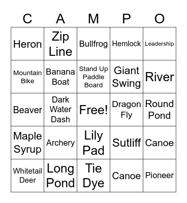 Oswegatchie Bingo Card
