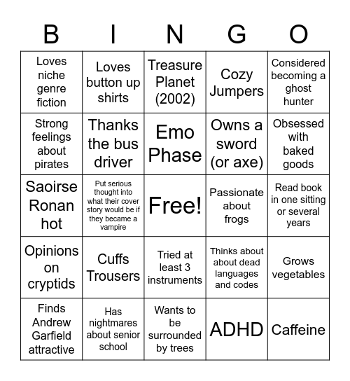 Bi/pan edition Bingo Card