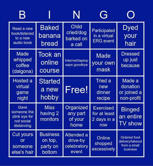 C1NG Irving: What Have You Been Up to During Quarantine? Bingo Card