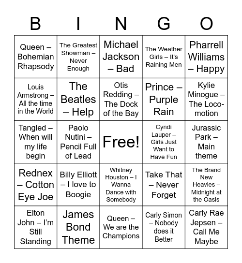 Evan's Birthday - Rock 'n' Roll Bingo Card