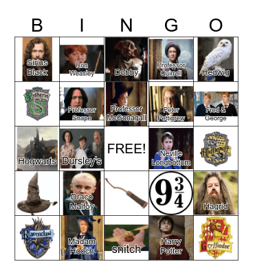 Camp JCC - Harry Potter Bingo Card