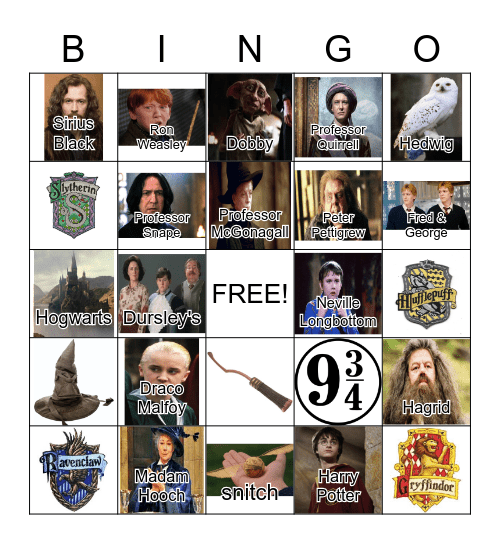 Camp JCC - Harry Potter Bingo Card