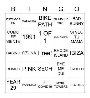 Rosanely's 29th birhday bingo Card