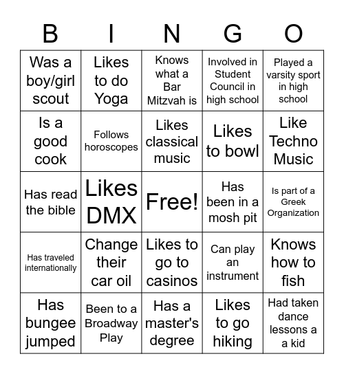 Walker's Point Bingo Card