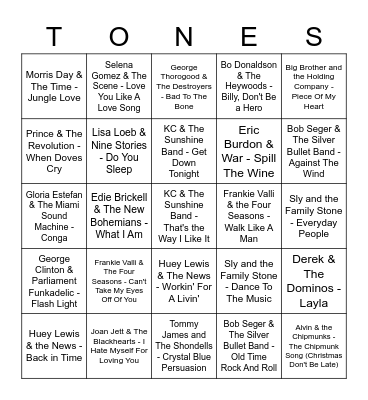 Game Of Tones Blackout Game 6/15/20 Bingo Card
