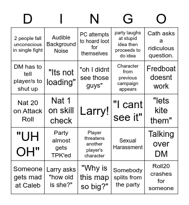 Dnd Bingo 2 Bingo Card