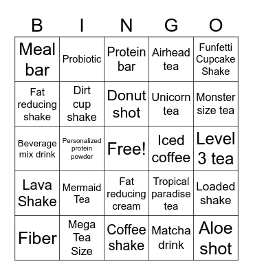 Empower Nutrition Bingo Card