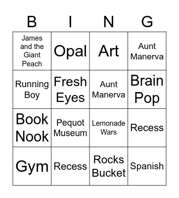 ROOM 14 ROCKS Bingo Card